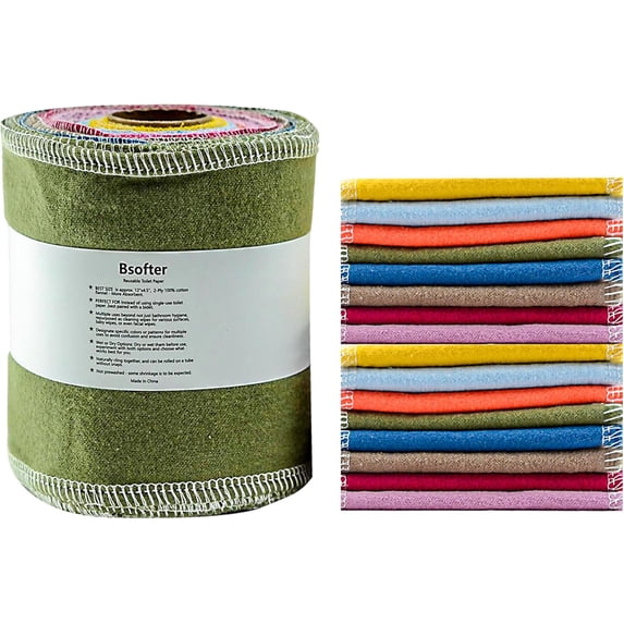 Reusable Toilet Paper Rolls – 28 Pcs Reusable Washable Bidet Wipes,Cloth Bidet Towels,Toilet Tissue Camper RV Toilet Paper,Paperless Tp Reusable Baby Wipes Alternative