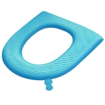 Reusable Toilet Seat, Bathroom Toilet Seat Cover Pads with Handle, Waterproof EVA Soft Pad Self-Adhesive Toilet Seat Cover Pads for Home, Bathroom, All Seasons