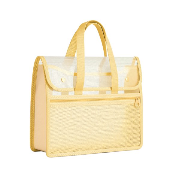 Reusable Tote Bag Mesh Tote Bag for Document and Book Storage, Great Gift for Daily Use, Yellow