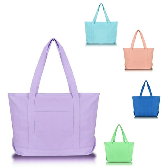 Reusable Tote Bags, Cotton Canvas Tote Bags Cloth Bags, Solid Canvas Grocery Bags