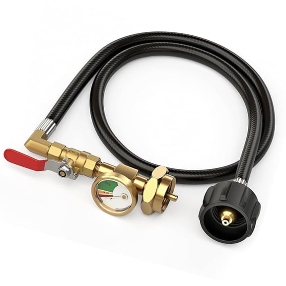 Reusable Transfer Valves With Leakproof Refill with Pressure Gauge for 20LB To 1LB Bottles