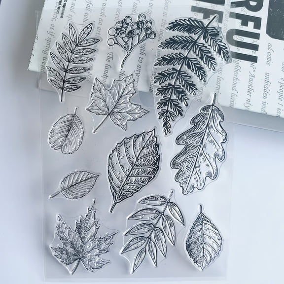 Reusable Transparent Leaf Stencil for Scrapbooking Plant Themed Clear Craft Mold