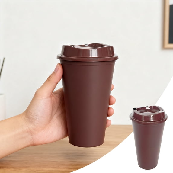 Reusable Travel Coffee Cup with Lid – 475ml Color Changing Plastic Tumbler, Heat Activated Iced Cold Drinking Mug, Spill Proof Cup for Hot Cold Juice Tea Water