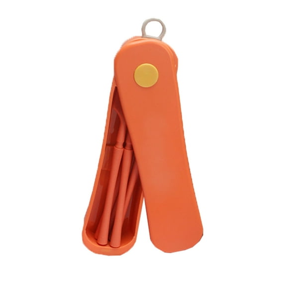 Reusable Travel Utensils Set with Case, Ongmies 4Pcs Creative Wheat Tableware Set Light and Friendly Reusable Chopsticks Spoon and Fork Children's and Adult Set Household Travel Portable, Orange