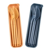 Reusable Travel Utensils Set with Case, Portable Cutlery Set for Camping, Picnic, Office and Daily Use