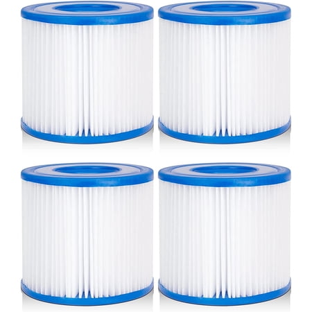 Fil-fresh Reusable Type D Pool Filter Cartridge for Summer Waves, Intex, RX-600, RP-600, SFS-600 Above Ground Pool Pump (4 Pack)