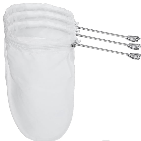 Ultra Fine Mesh Strainer Bags, Reusable Mesh Filter Bags with Stainless Steel Handle Frame for Nut Milk, Coffee, Milk, Butter, Juice and Fresh Cheese