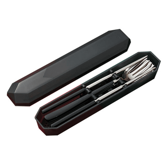 Reusable Utensils with Case, Travel Portable Fork Knife Spoon Set with Organizer Stainless Steel Flatware Utensils to go with Platic Case for Lunch Box