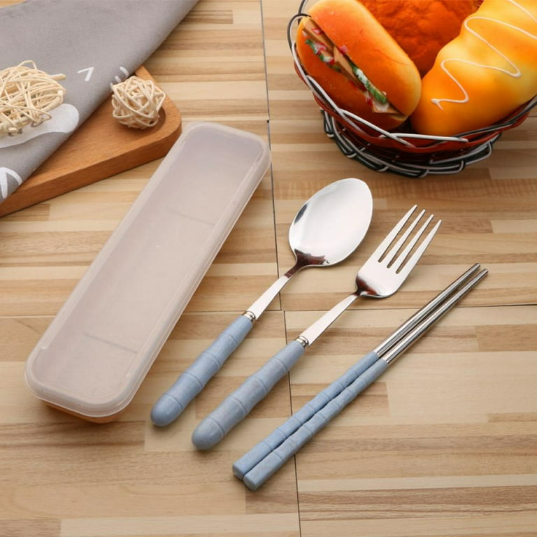 Portable Cutlery Spoon Fork Knife, Reusable Flatware Set with Case