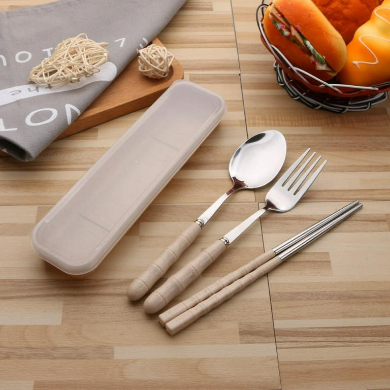 Busnos Wooden Utensils for Eating with Updated Case Reusable