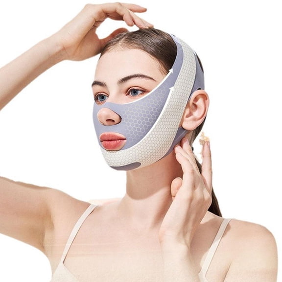 Reusable V Line Facial Slimming Strap, Double Chin Reducer Up Mask Face Lifting Belt V Shaped Slimming Face, Shaped Face Mask for Sagging