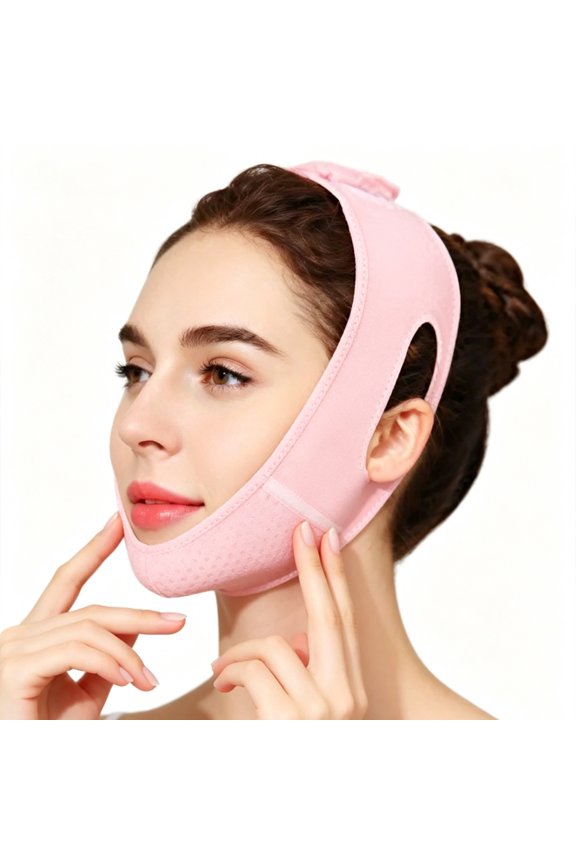 Reusable V-Line Mask, Face Lifting Strap Adjustable V Line Face Shaping Breathable -Sagging Chin Belt For Double ChinReducer