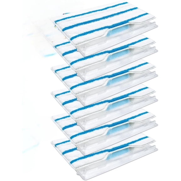 Reusable Vacuum Mop Replacement Pads, Vac Mop Pad Refills Compatible with Shark Vac Mop VM252 VM200 VC205 VM250, Microfiber Pads for Hardwood and Hard Floors, 6 Pack