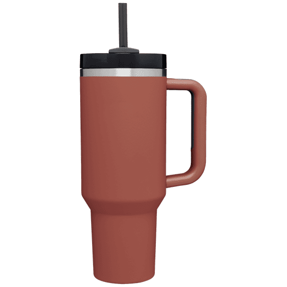 Reusable Vacuum Quencher Tumbler with Straw, Leak Resistant Lid, Insulated Cup, SOFT MATTE, Maintains Heat Cold, Heat, and Ice for Hours