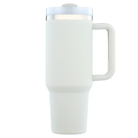 Reusable Vacuum Quencher Tumbler with Straw, Leak Resistant Lid, Insulated Cup, SOFT MATTE, Maintains Heat Cold, Heat, and Ice for Hours