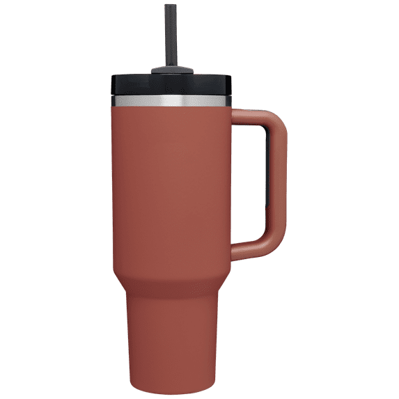 Reusable Vacuum Quencher Tumbler with Straw, Leak Resistant Lid, Insulated Cup, SOFT MATTE, Maintains Heat Cold, Heat, and Ice for Hours