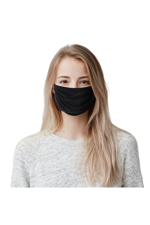 Reusable Washable Fashion Face Covering,Black Solid,0