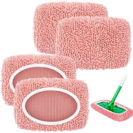 Reusable Washable Flat Mop Replacement Pad, Absorbent Microfiber Mop Cover, Durable Cleaning Pad for Flat Mops, Multi-Use Floor Cleaning Supplies for Home Kitchen Bathroom, 4.5*10in, B