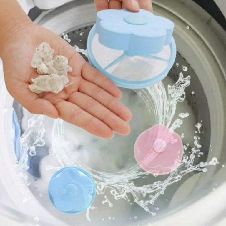  4 Pieces Reusable Washing Machine Lint Catcher Household Washing  Machine Lint Mesh Bag Hair Filter Net Pouch Washer Hair Catcher(Blue, Pink)  : Health & Household