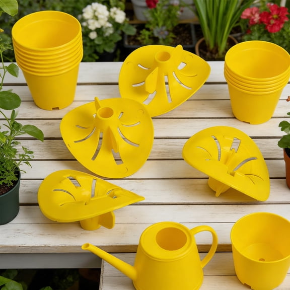 Reusable Wasp Trap, DIY Bottle Cap Catcher for Outdoor Garden Patio, Yellow Insect Trap for Bee Hornet Control