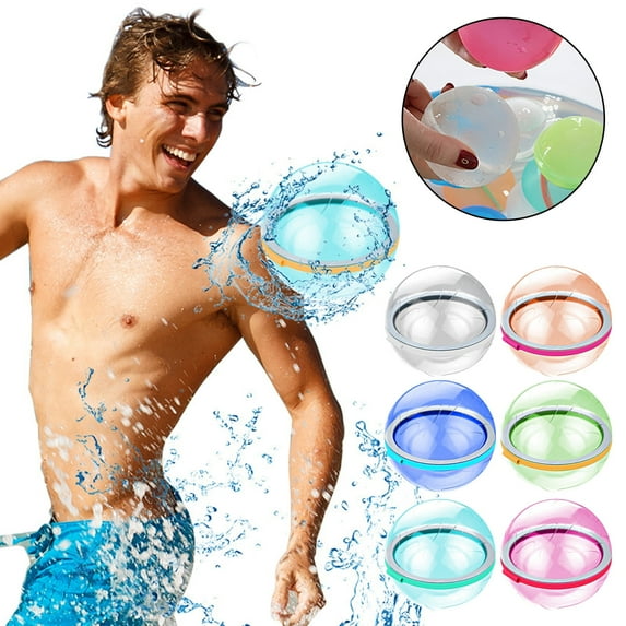 Reusable Water Balloon, Reusable Self-Sealing Water Balloons(6 Pcs )