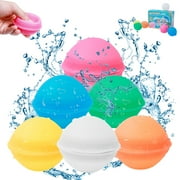 Reusable Water Balloons 12 Pack - Auto-Sealing Silicone Splash Balls, Quick Fill Pool Toys for Kids Adults, Summer Outdoor Water Games