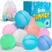Reusable Water Balloons for Kids - Summer Toys, Pool Beach Water Toys for Boys and Girls, Silicone Water Balloons Quick Fill Splash Balls Bomb Party Supplies Outdoor Idea with Mesh Bag