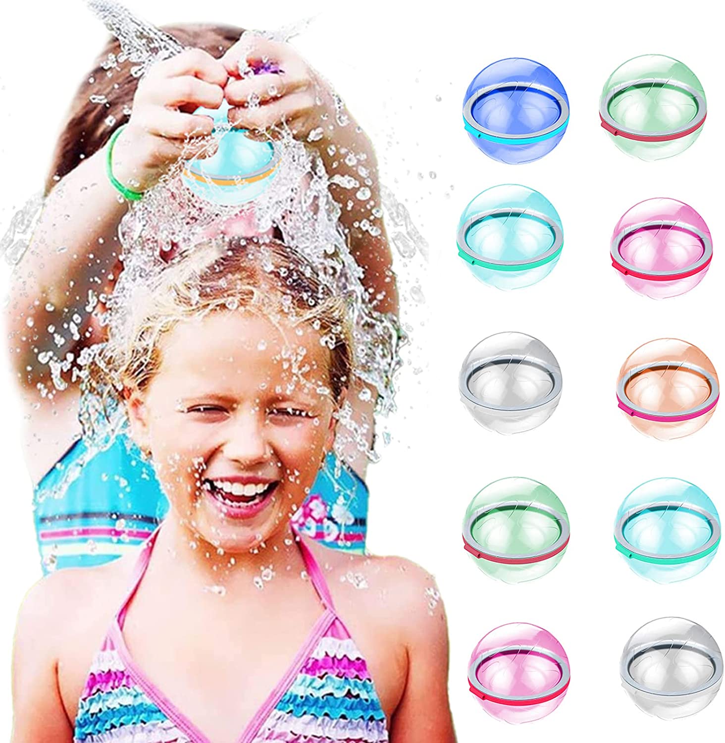 Reusable Water Balls, Reusable SelfSealing Water Balloons for Summer