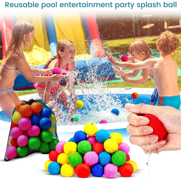 Reusable Water Balls Water Balloons Quick Fill Splash Balls for Kids Adults Reusable Leak-Proof Fast-Fill Lightweight Easy-Squeeze Design Outdoor Water Fight Games Pool Beach Summer Fun,30PCS