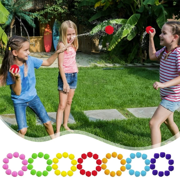Reusable Water Baloons,Reusable Water Balls,Soft Cotton Outdoor Water Toys,Summer Pool,Beach & Backyard Games,Eco-Friendly Alternative to Water Balloons(Blue 10pcs 2in)from ANMUYUM