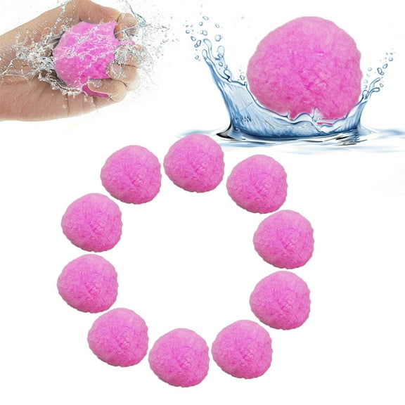 Reusable Water Baloons,Reusable Water Balls,Soft Cotton Outdoor Water Toys,Summer Pool,Beach & Backyard Games,Eco-Friendly Alternative to Water Balloons(Pink 10pcs 2in)from ANMUYUM