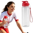 thumbnail image 1 of Reusable Water Bottle with Flip-Top Lid and Lanyard, Leak-Proof Sports Bottle - R, 1 of 7
