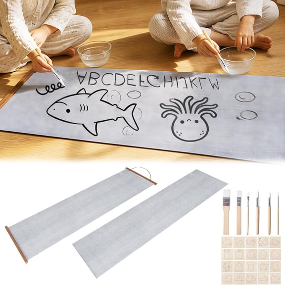 Reusable Water Painting Canvas Set, Water Activated Drawing Cloth for Home and Classroom Art