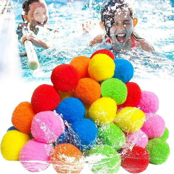 Reusable Water Sponge Balls, Instant Refill Water Balloons No Cleanup for Pool, Beach, Backyard,Quick Hydration,Will Not Crack