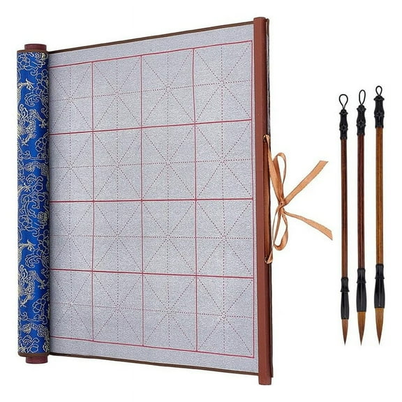 Reusable Water Writing Magic Cloth Inkless Chinese Calligraphy Set of 3 Traditional Calligraphy Writing Brush Pens Set 1