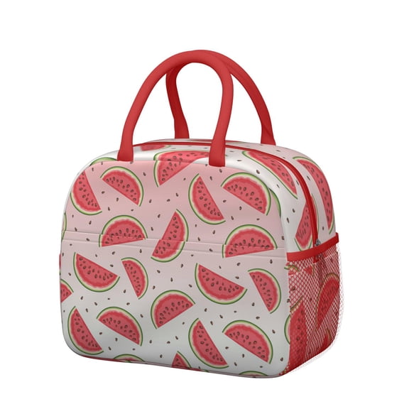 Reusable Watermelon Lnsulated Lunch Bag for Women & Men-Leakproof Water-Resistant Cooler Tote,Large Capacity(10.6x8.7x6.3in)for Work,Office,Travel,Picnic,Beach.