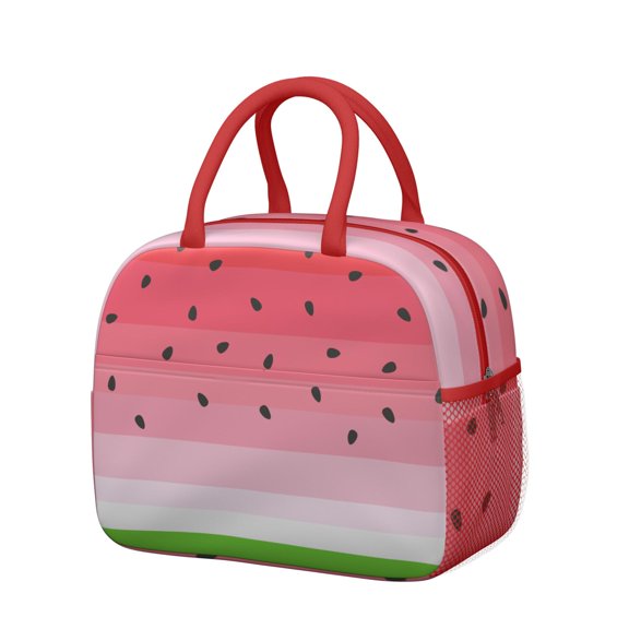 Reusable Watermelon Lnsulated Lunch Bag for Women & Men-Leakproof Water-Resistant Cooler Tote,Large Capacity(10.6x8.7x6.3in)for Work,Office,Travel,Picnic,Beach.