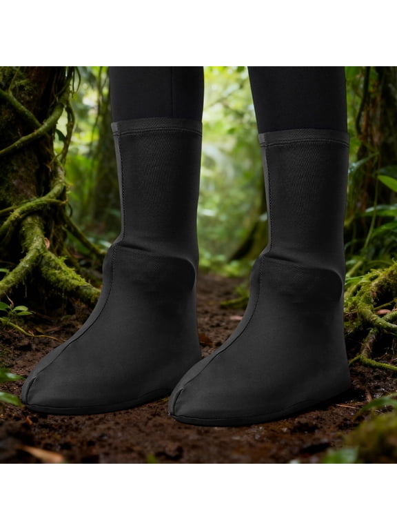 Reusable Waterproof Shoe Covers for Adults - High Top Snow Boots Galoshes Overshoes for Men Women, Outdoor Cycling Camping Hiking Fishing, Lightweight Portable Mud Protector Gear