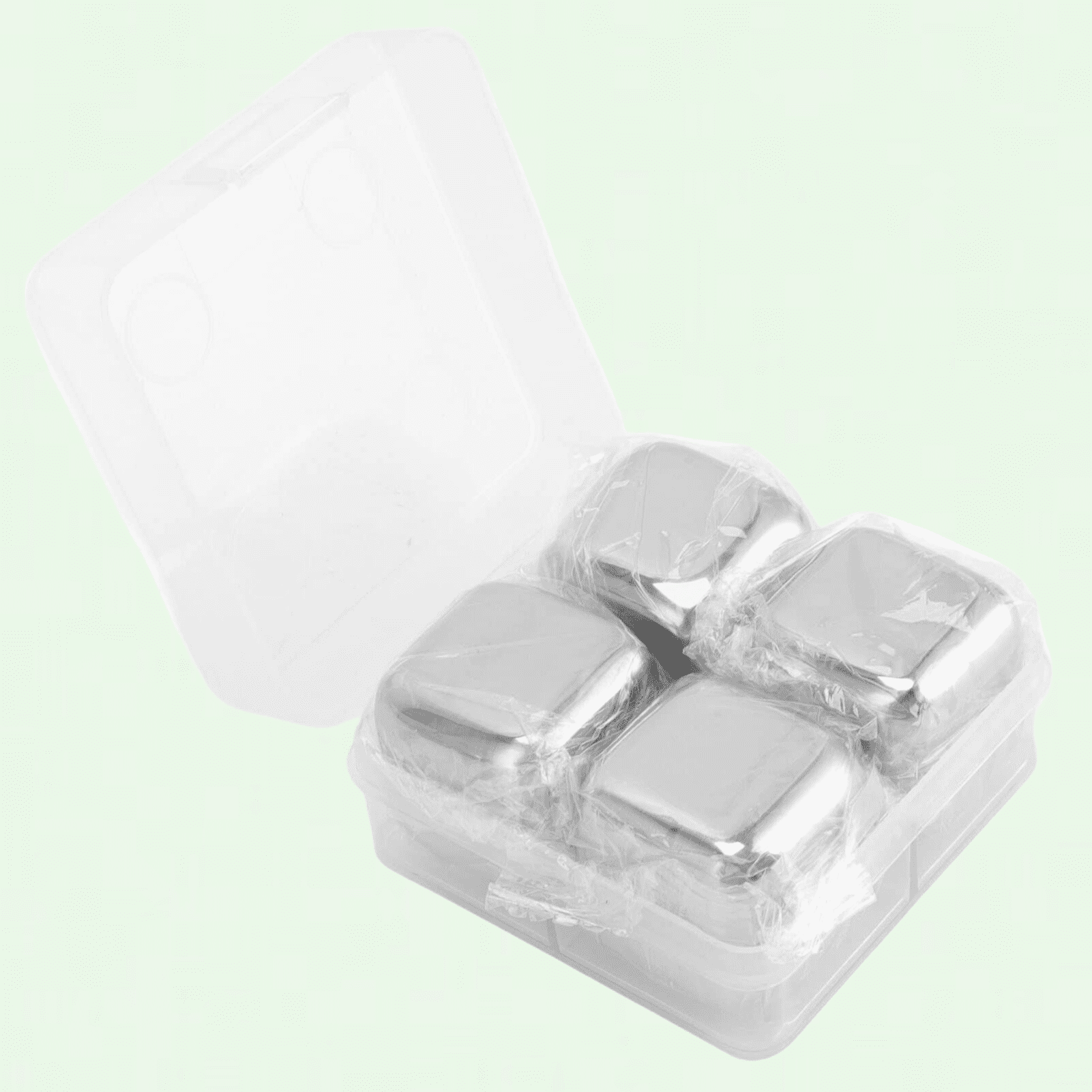 Reusable Whiskey Ice Cubes, Set of 4, with Storage Tray