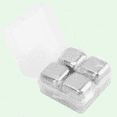 Reusable Whiskey Ice Cubes, Set of 4, with Storage Tray