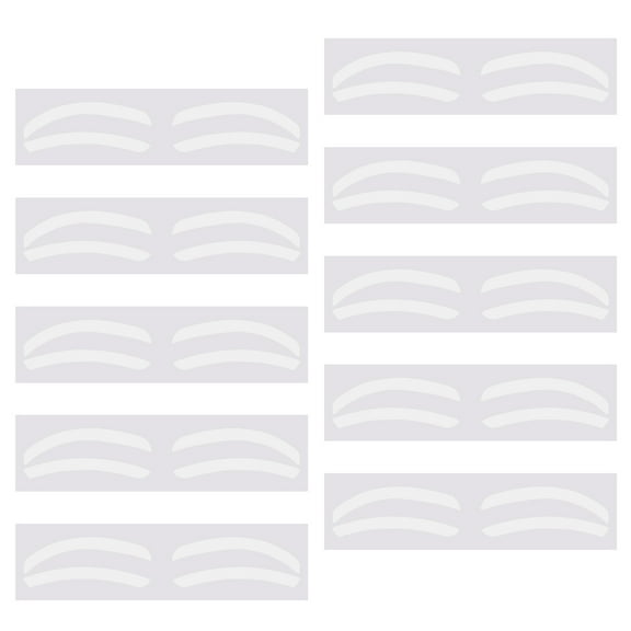 Reusable White Eyebrow Shaping Stencils Pack Of 10 Adjustable Waterproof Stickers For Makeup Precisely