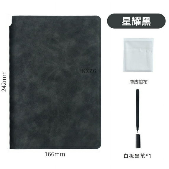Reusable Whiteboard Notebook A5 | Erasable Pages | Faux Leather Cover | Portable & Compact | Includes Pen & Cloth | Eco-Friendly Note Taking | Wipeable Planner for Office, Home, Study