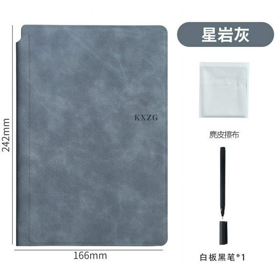 Reusable Whiteboard Notebook A5 | Erasable Pages | Faux Leather Cover | Portable & Compact | Includes Pen & Cloth | Eco-Friendly Note Taking | Wipeable Planner for Office, Home, Study
