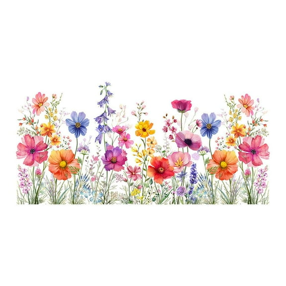 Reusable Window Stickers with Flower Designs, Static Cling and No Residue for Home and Party Decoration