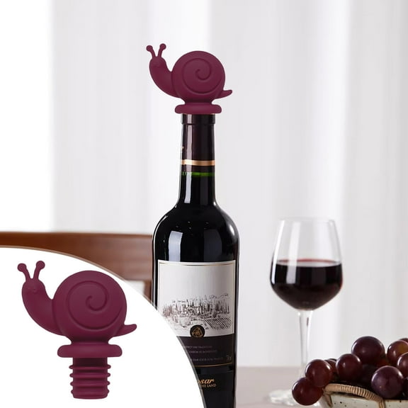 Reusable Wine Bottle Stoppers Leak Proof Decorative Cute Little Snail Corks for Party Bar Holiday Kitchen Accessories Set of 1