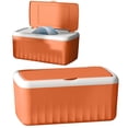 thumbnail image 1 of Reusable Wipes Container With Sealed Lid – Airtight Moist Towelette Dispenser For Desktop Bathroom And Office Use（Large Orange-White）, 1 of 9