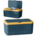 thumbnail image 1 of Reusable Wipes Container With Sealed Lid – Airtight Moist Towelette Dispenser For Desktop Bathroom And Office Use（Large Yellow-Blue）, 1 of 9