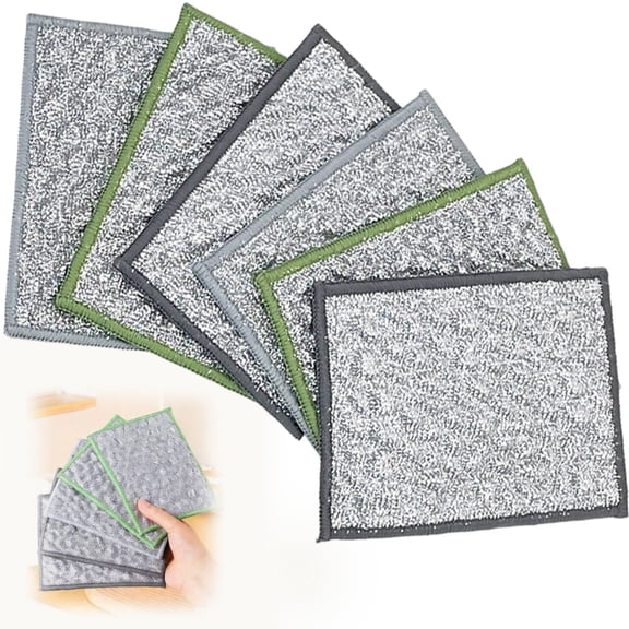 Reusable Wire Dish Scrubber,Double Side Metal Scouring Pad for Kitchen Cleaning Pots Pans,Non Scratch Multipurpose Washing Cloth,Grey,1PC