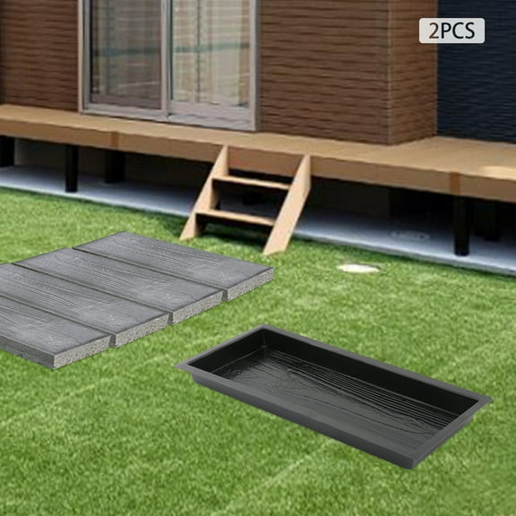 Reusable Wood-Like ABS Concrete Paving Molds for Garden Pathways, Patios, Walkways 2pcs Durable DIY Stepping Stone Molds