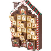 Reusable Wooden Advent Calendar to Fill – DIY Christmas Calendar (Gingerbread House with LED Lighting, 10.31 x 17.72 x 2.17 inches)